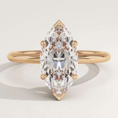 1.75 CT Marquise Cut Hidden Halo Moissanite Engagement Ring