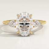 2.0 CT Oval Cut Three Stone Lab-Grown Diamond Engagement Ring