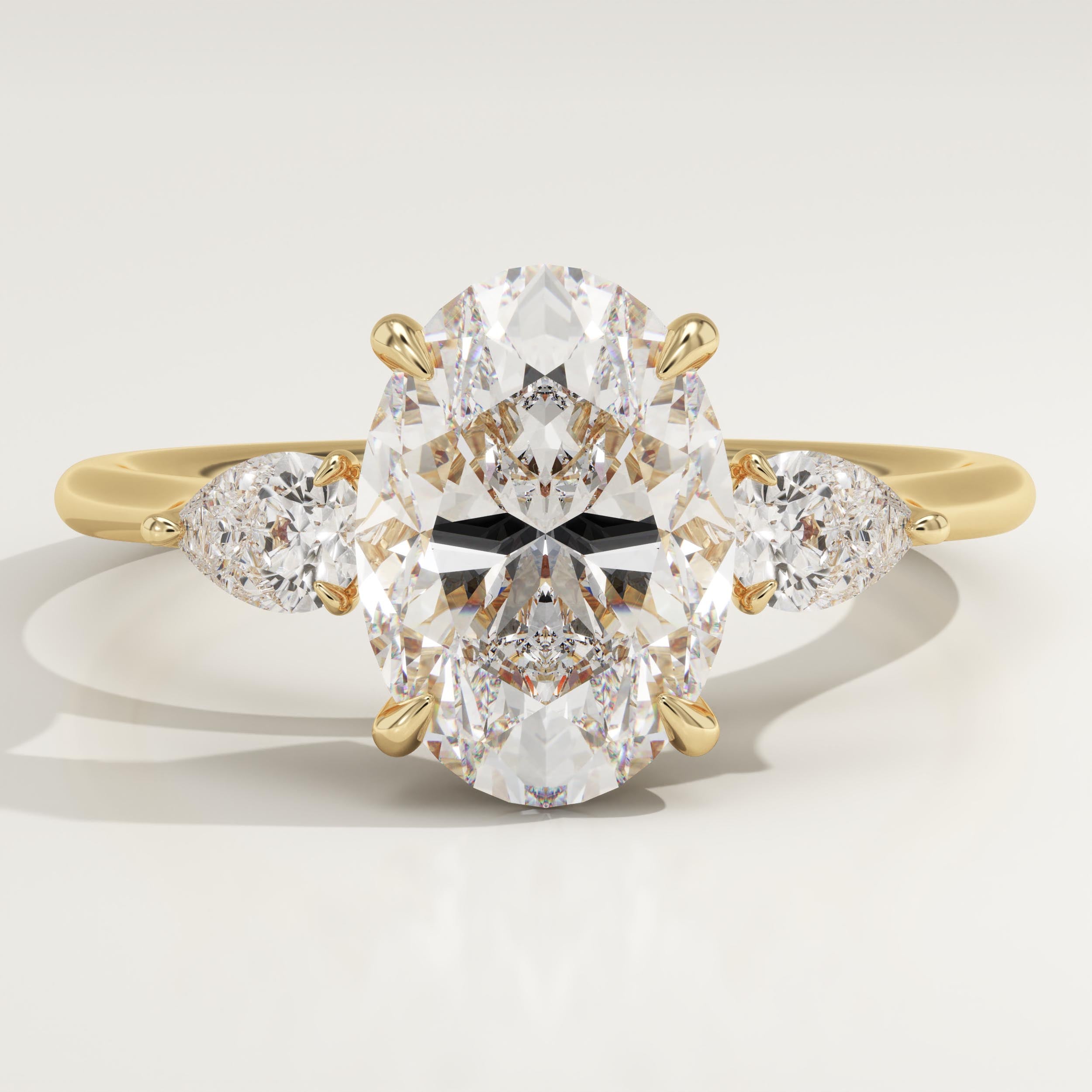 2.0 CT Oval Cut Three Stone Lab-Grown Diamond Engagement Ring