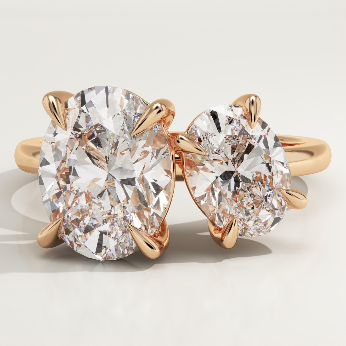 3.5 TCW Oval Cut Toi Et Moi Lab-Grown Diamond Engagement Ring