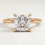 2.0 CT Cushion Cut Solitaire Lab-Grown Diamond Engagement Ring