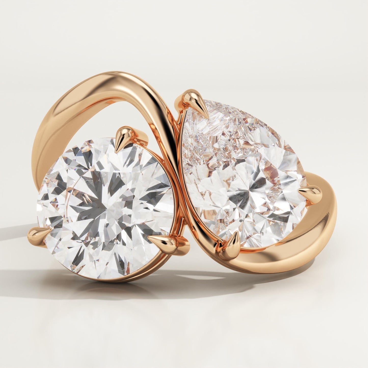 4 TCW Round & Pear Cut Toi Et Moi Lab-Grown Diamond Engagement Ring