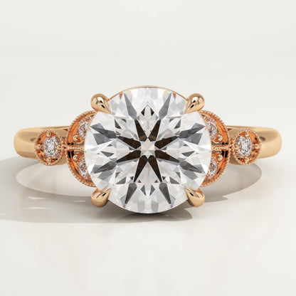 Round Cut Vintage Art Deco Lab-Grown Diamond Engagement Ring