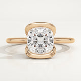 2.0 CT Cushion Cut Half Bezel Lab-Grown Diamond Engagement Ring
