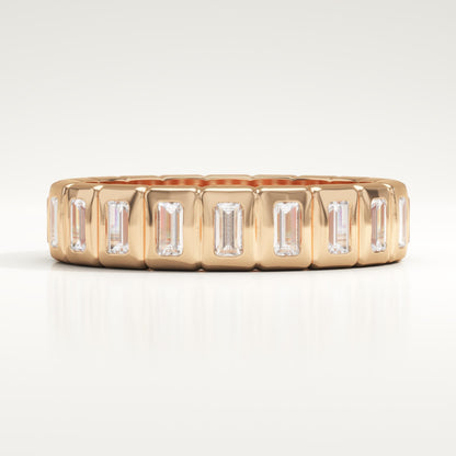 0.8 TCW Baguette Lab-Grown Diamond Full Eternity Bezel Wedding Band