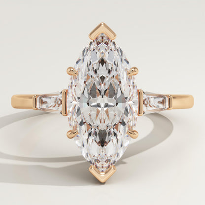 2 CT Marquise Cut Three Stone Moissanite Engagement Ring