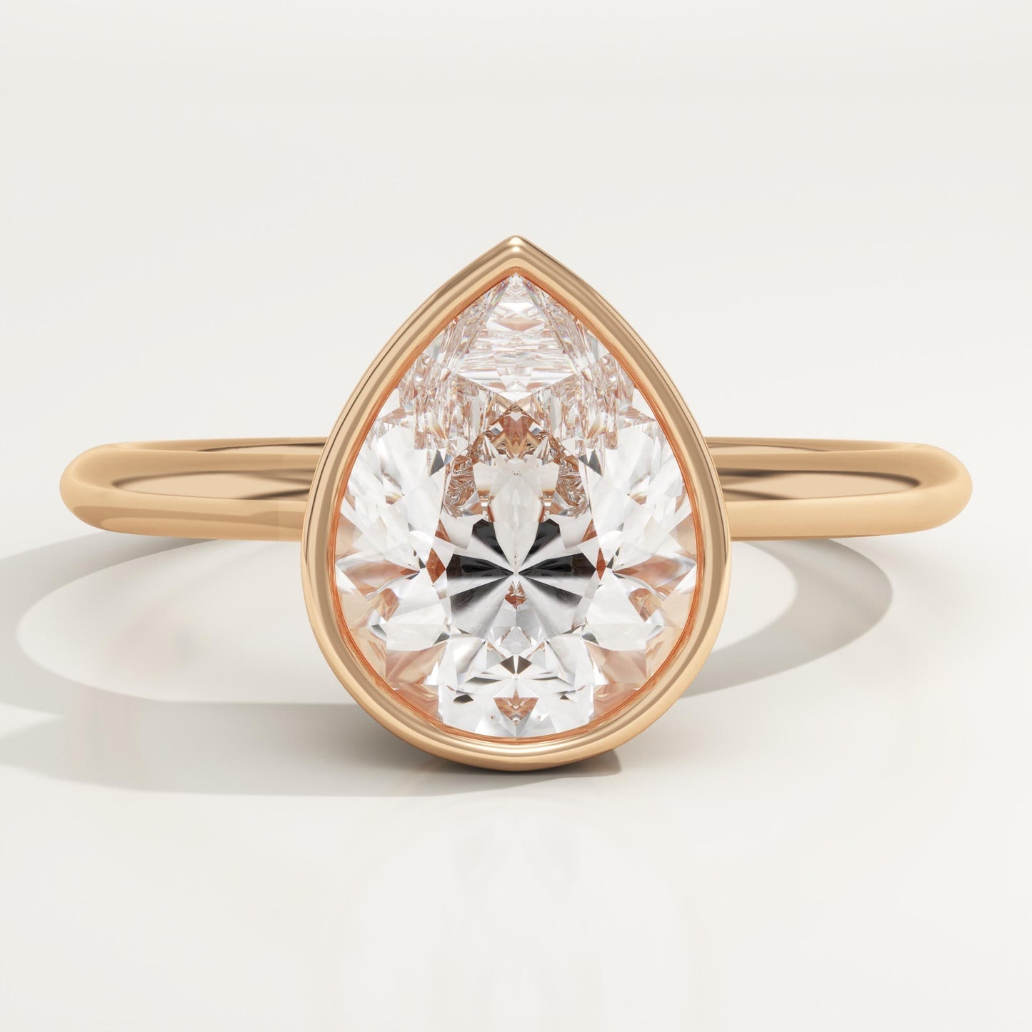 Pear Cut Bezel Lab-Grown Diamond Engagement Ring