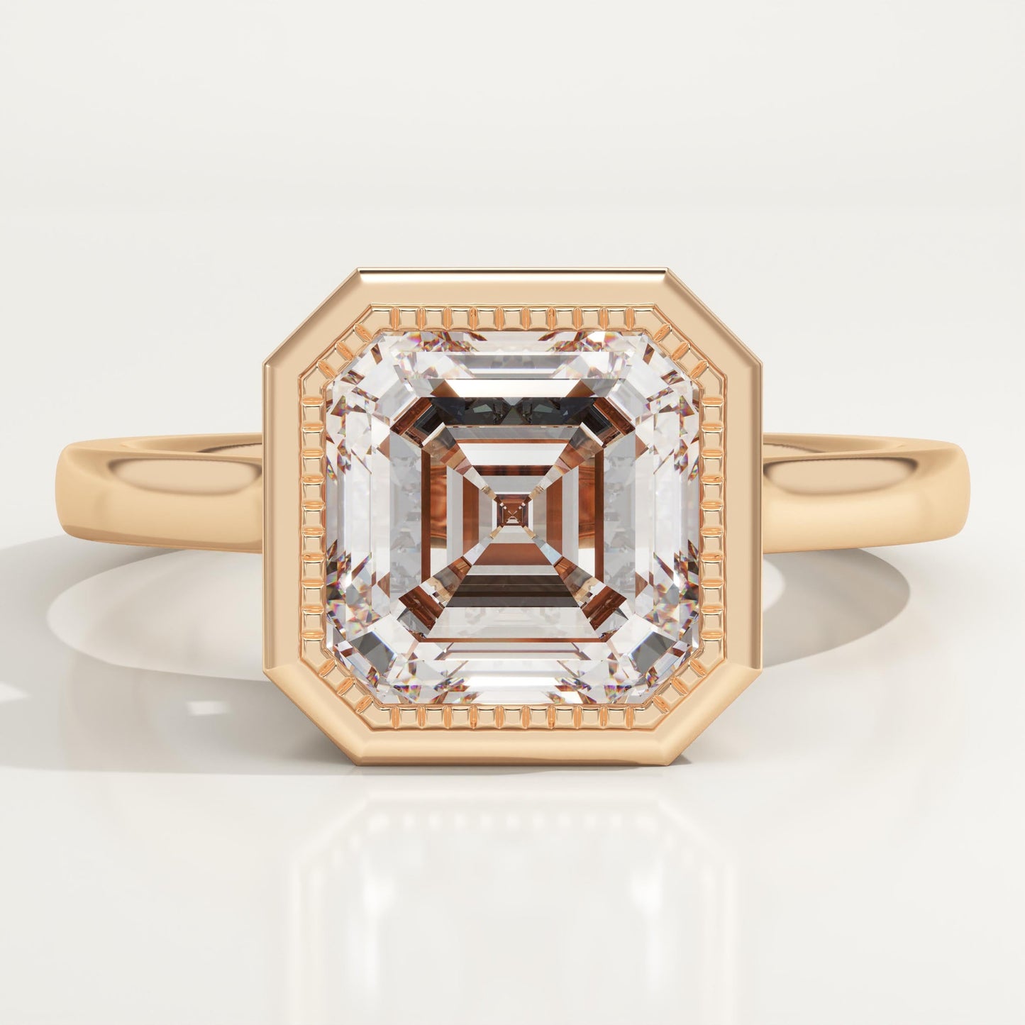 Asscher Cut Bezel Lab-Grown Diamond Engagement Ring