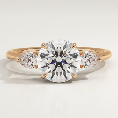 Round Cut Three Stone Lab-Grown Diamond Engagement Ring
