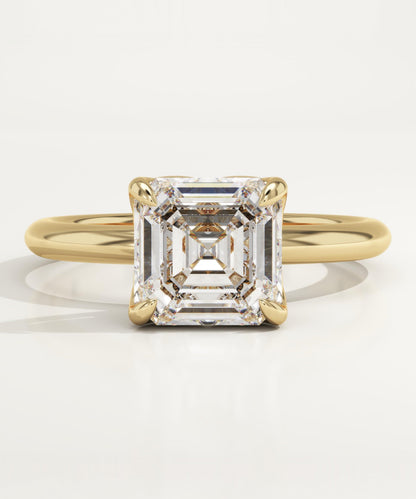 1.75 CT Asscher Cut Solitaire Moissanite Engagement Ring