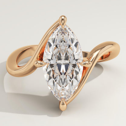 Marquise Cut Solitaire Lab-Grown Diamond Engagement Ring