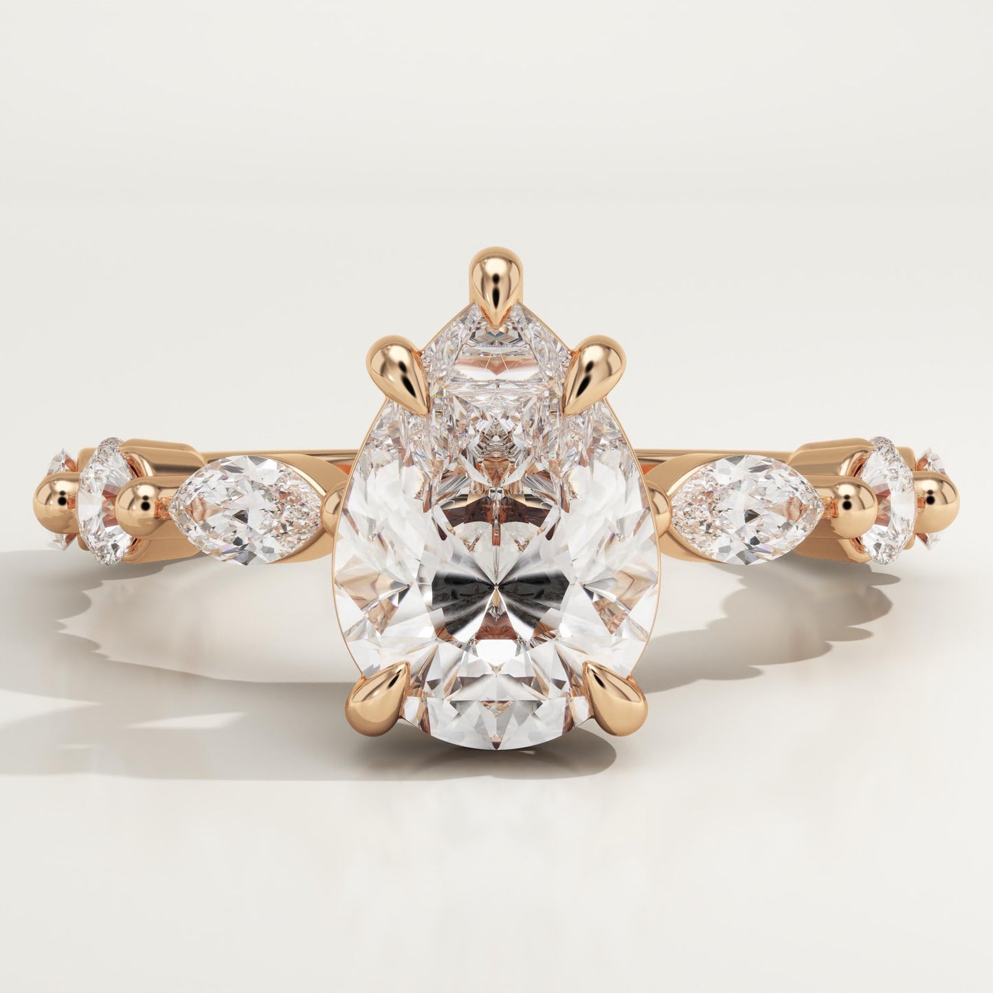 Pear Cut Pave Lab-Grown Diamond Engagement Ring