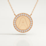 0.17 TCW Round Lab-Grown Diamond A Initial Necklace
