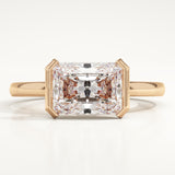 2.0 CT Radiant Cut Half Bezel Lab-Grown Diamond Engagement Ring