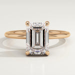 2.0 CT Emerald Cut Hidden Halo Lab-Grown Diamond Engagement Ring