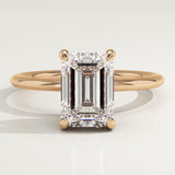 2.0 CT Emerald Cut Hidden Halo Lab-Grown Diamond Engagement Ring