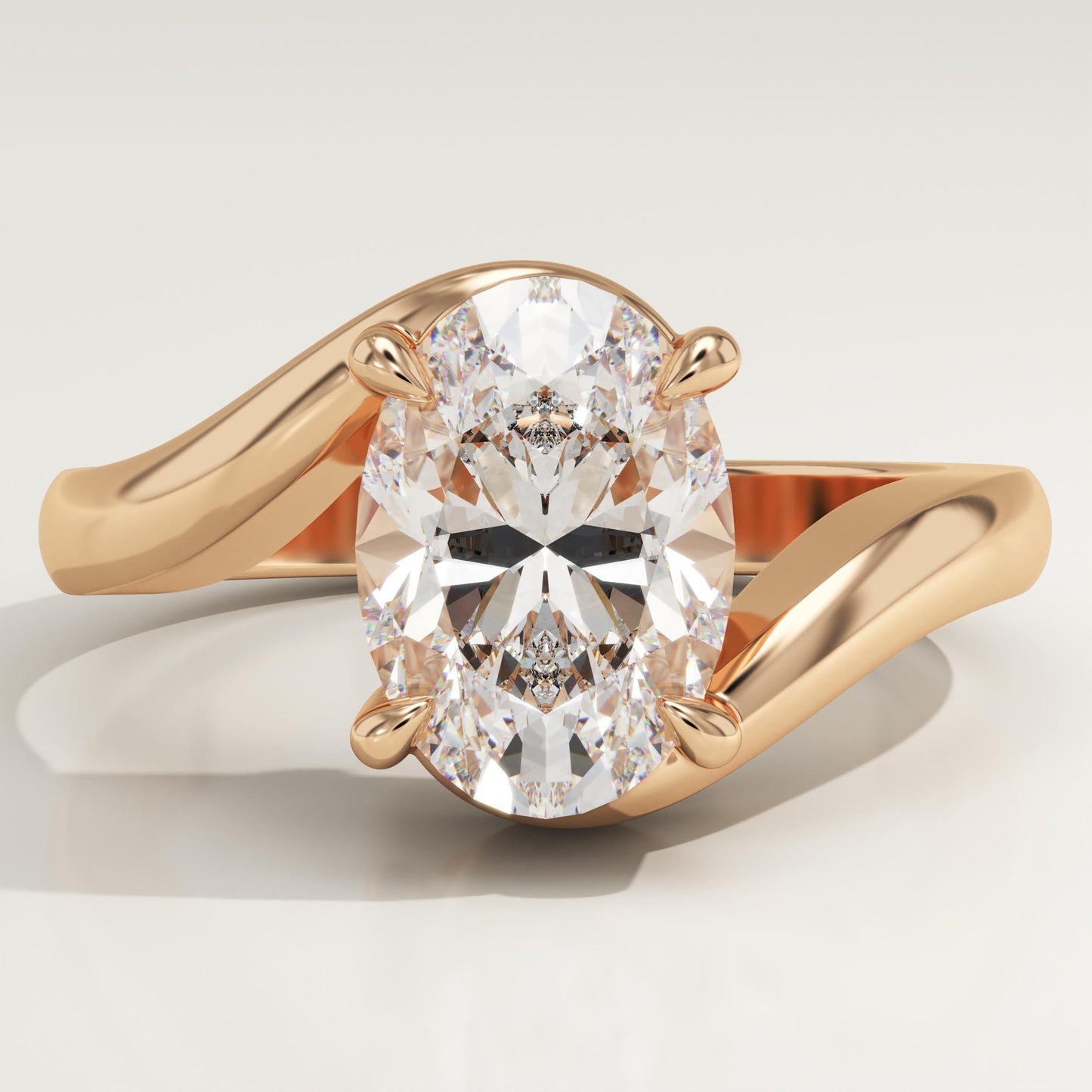 Oval Cut Swirl Lab-Grown Diamond Engagement Ring
