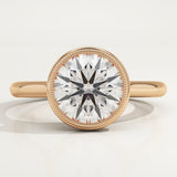 1.5 CT Round Cut Solitaire Bezel Lab-Grown Diamond Engagement Ring