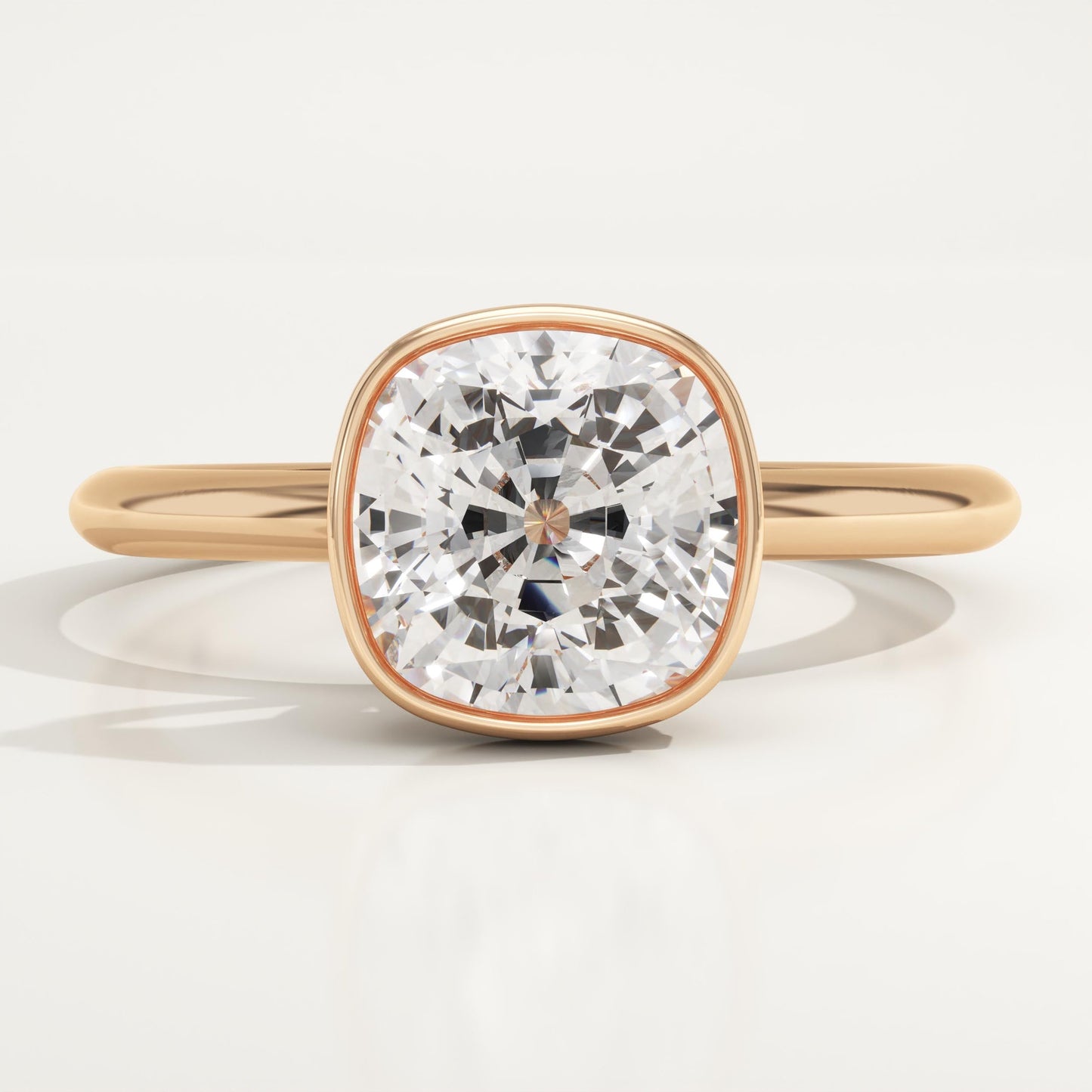 Cushion Cut Bezel Lab-Grown Diamond Engagement Ring