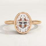 1.25 CT Oval Cut Bezel Lab-Grown Diamond Engagement Ring