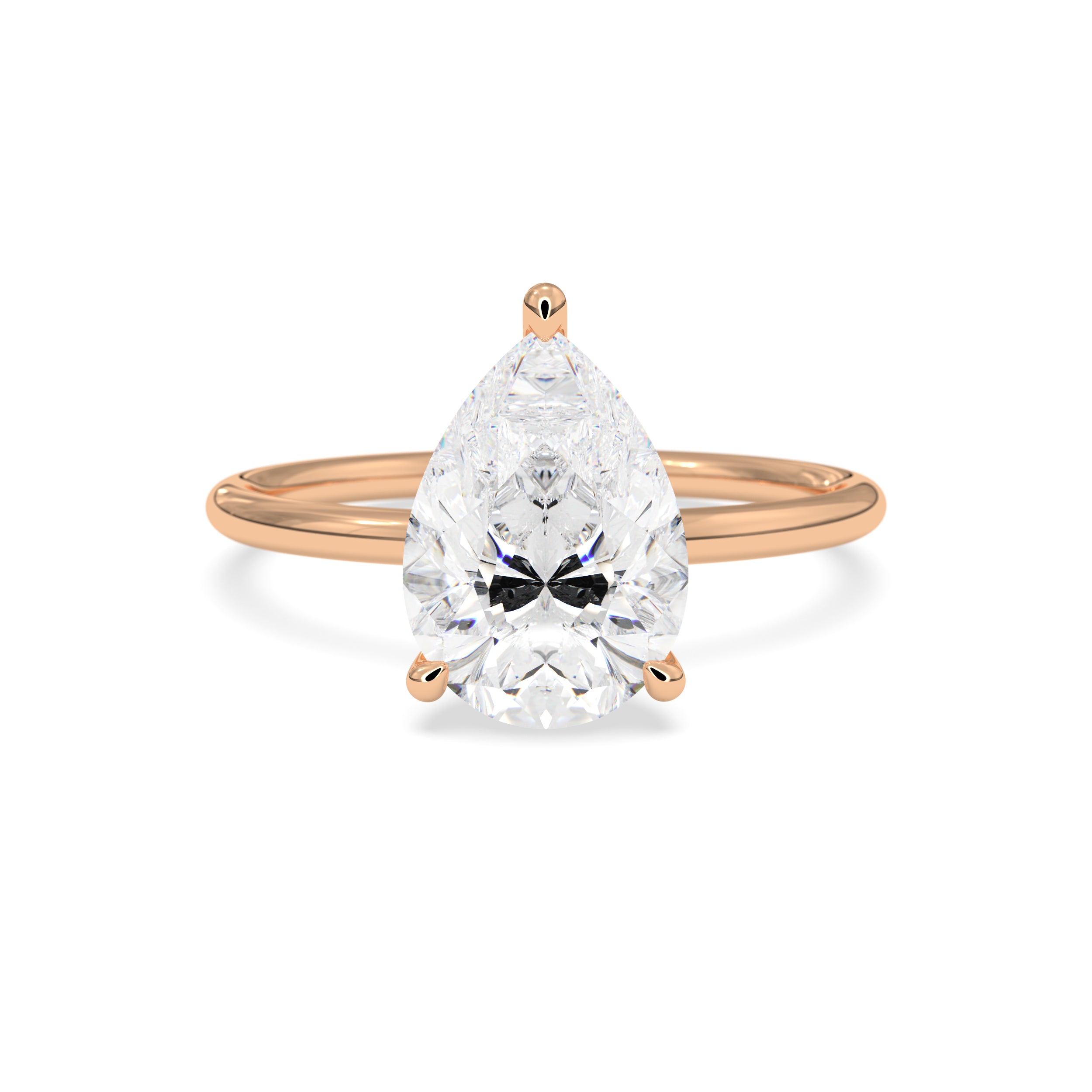 2.0 CT Pear Cut Hidden Halo Lab-Grown Diamond Engagement Ring