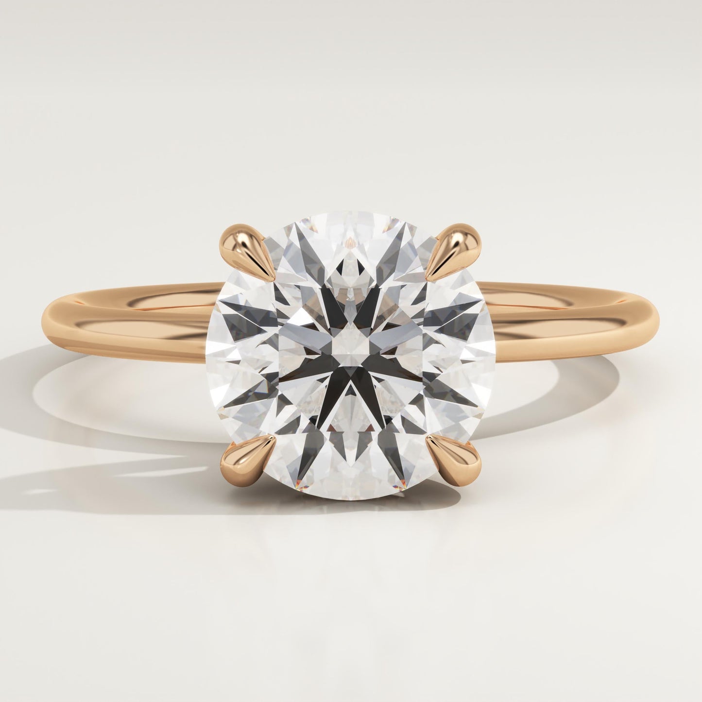 Round Cut Hidden Halo Lab-Grown Diamond Engagement Ring