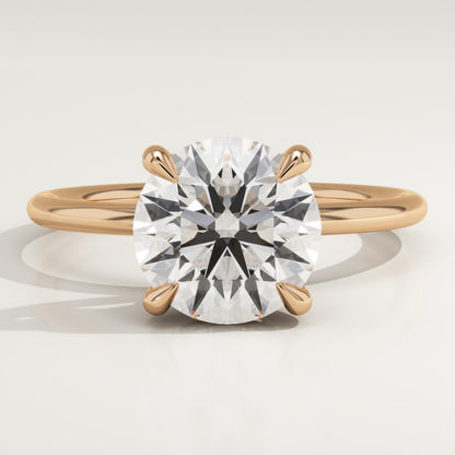 Round Cut Hidden Halo Lab-Grown Diamond Engagement Ring