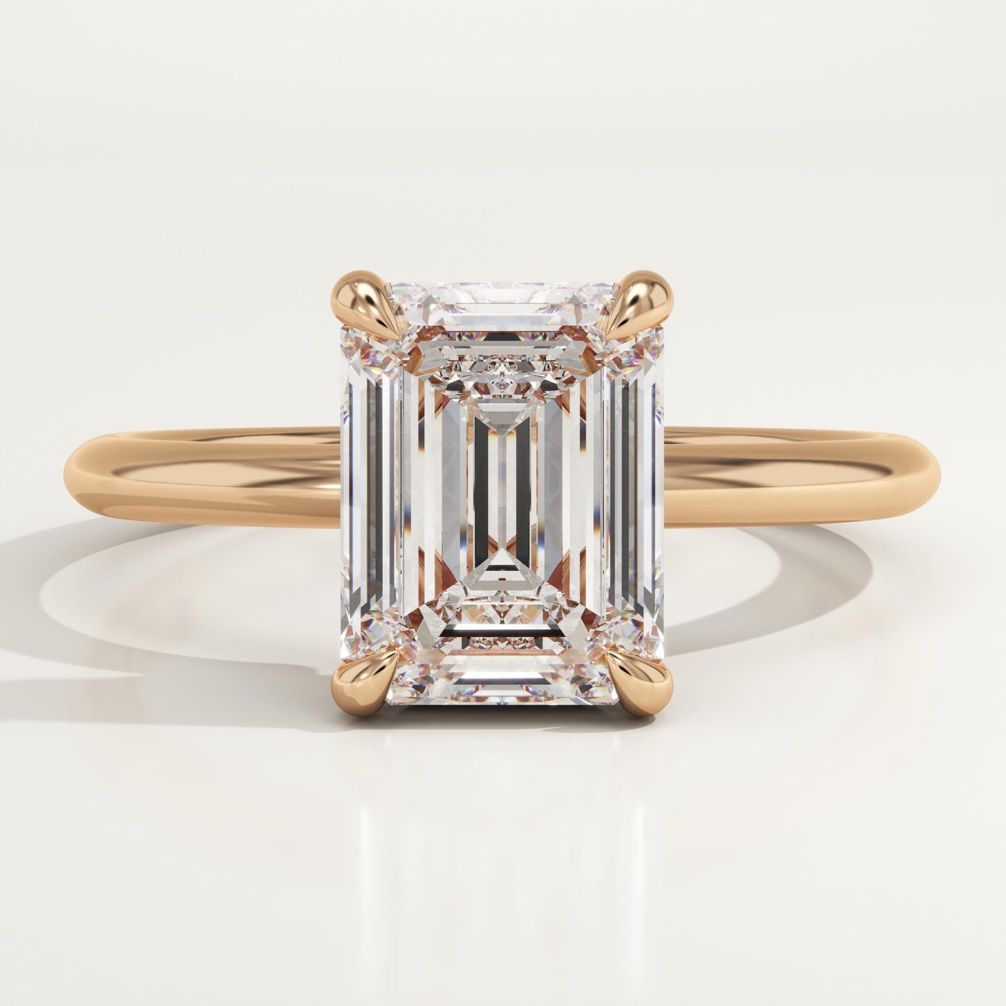 2 CT Emerald Cut Solitaire Moissanite Engagement Ring