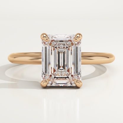 2 CT Emerald Cut Solitaire Moissanite Engagement Ring
