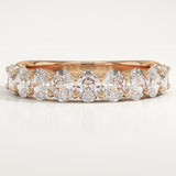 1.35 TCW Oval Cut Lab-Grown Diamond Half Eternity Wedding Band