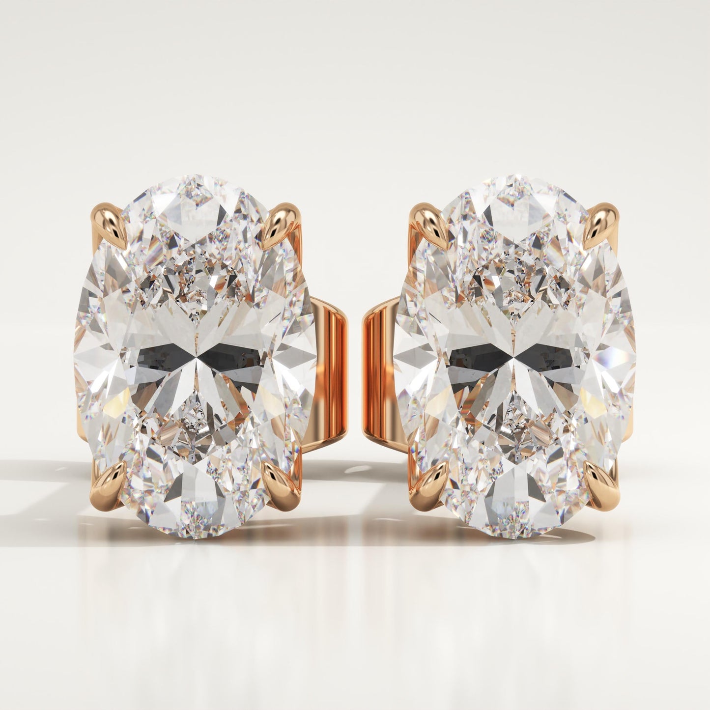 1 TCW Oval Lab-Grown Diamond Stud Earrings