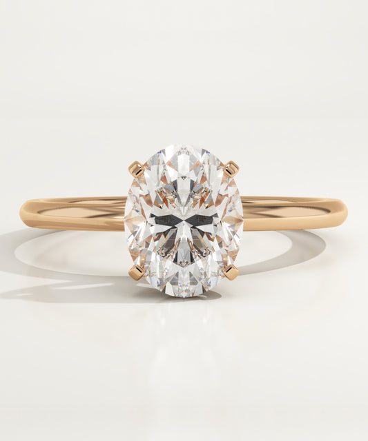 0.88 CT Oval Cut Moissanite Solitaire Engagement Ring (US Size 8 Ready To Ship)