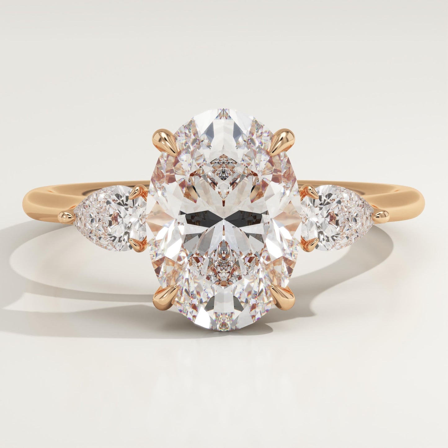 Oval Cut Three Stone Lab-Grown Diamond Engagement Ring