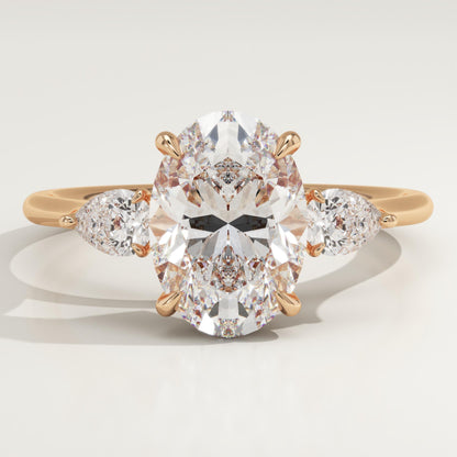 Oval Cut Three Stone Lab-Grown Diamond Engagement Ring