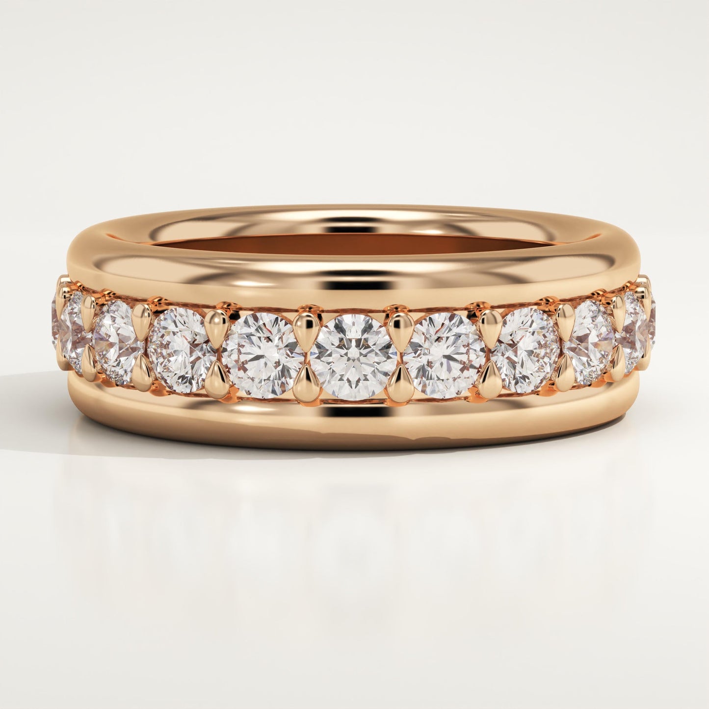 2.13 TCW Round Lab-Grown Diamond Full Eternity Wedding Band