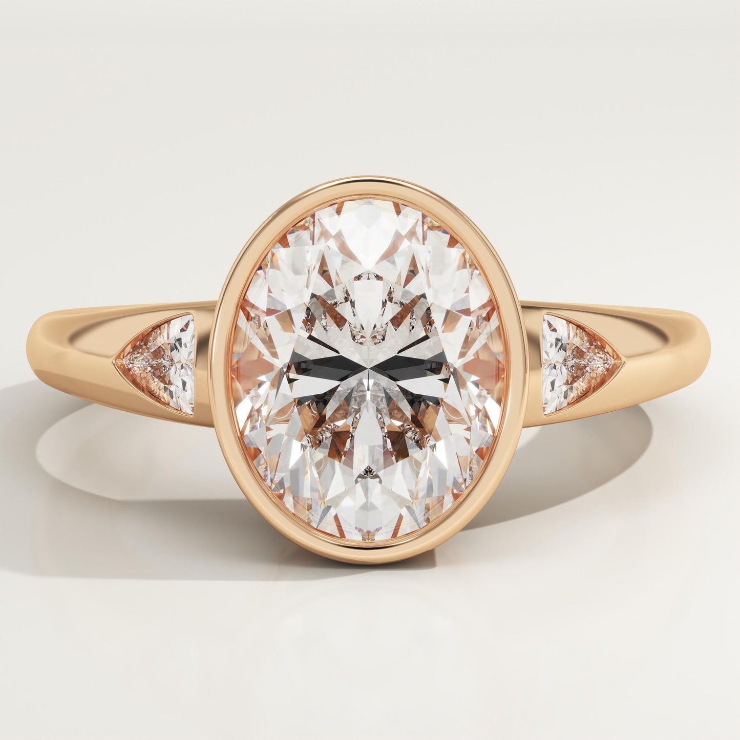 Oval Cut Three Stone Lab-Grown Diamond Engagement Ring