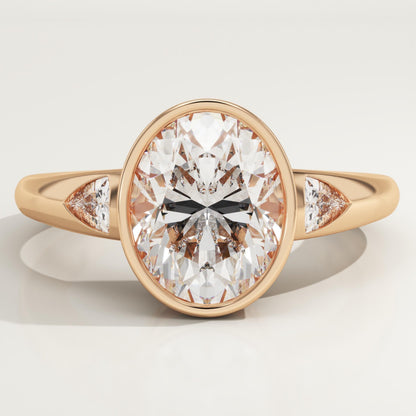 Oval Cut Three Stone Lab-Grown Diamond Engagement Ring