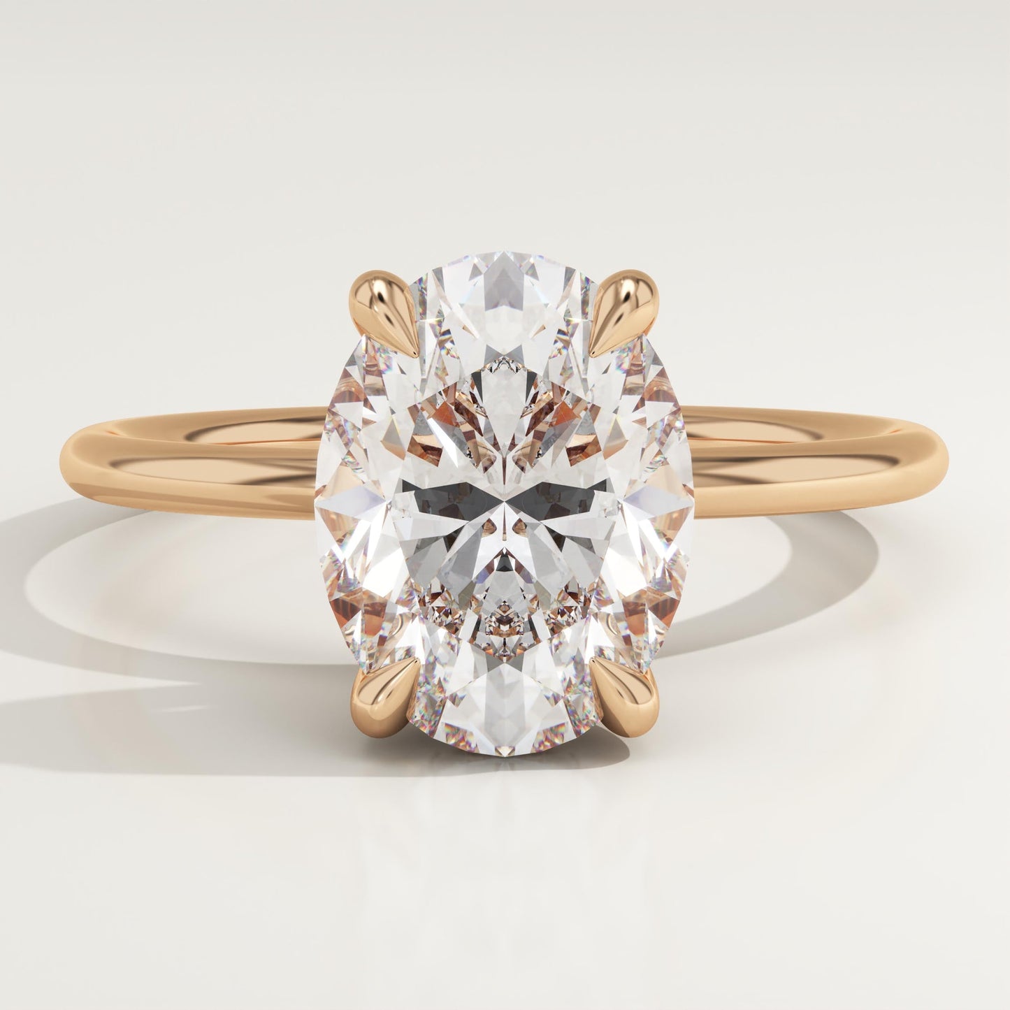 Oval Cut Hidden Halo Lab-Grown Diamond Engagement Ring