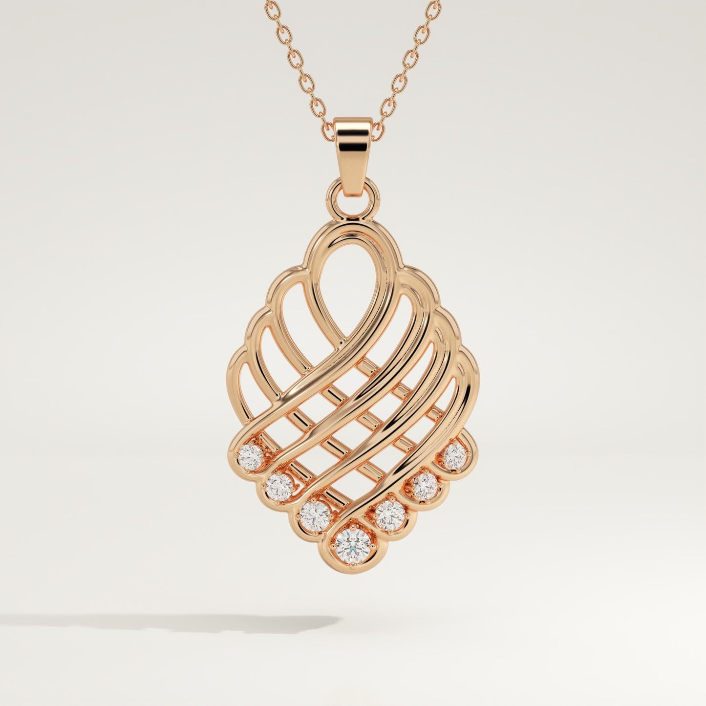 0.158 TCW Round Lab-Grown Diamond Charm Necklace