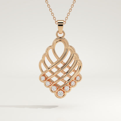 0.158 TCW Round Lab-Grown Diamond Charm Necklace