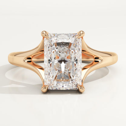 Radiant Cut Solitaire Split Shank Lab-Grown Diamond Engagement Ring