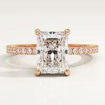 2.0 CT Radiant Cut Pave Lab-Grown Diamond Engagement Ring