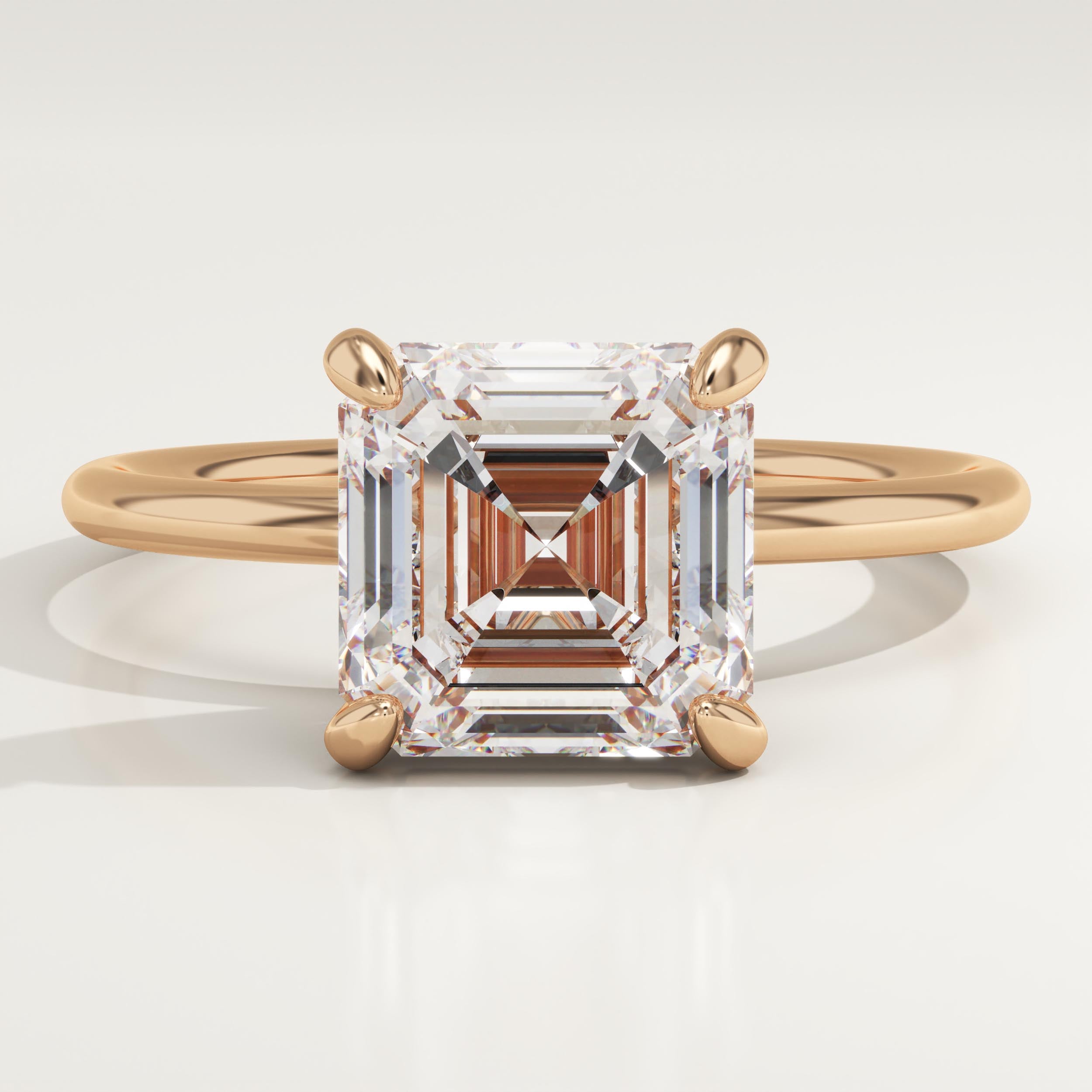 2.0 CT Asscher Cut Solitaire Lab-Grown Diamond Engagement Ring