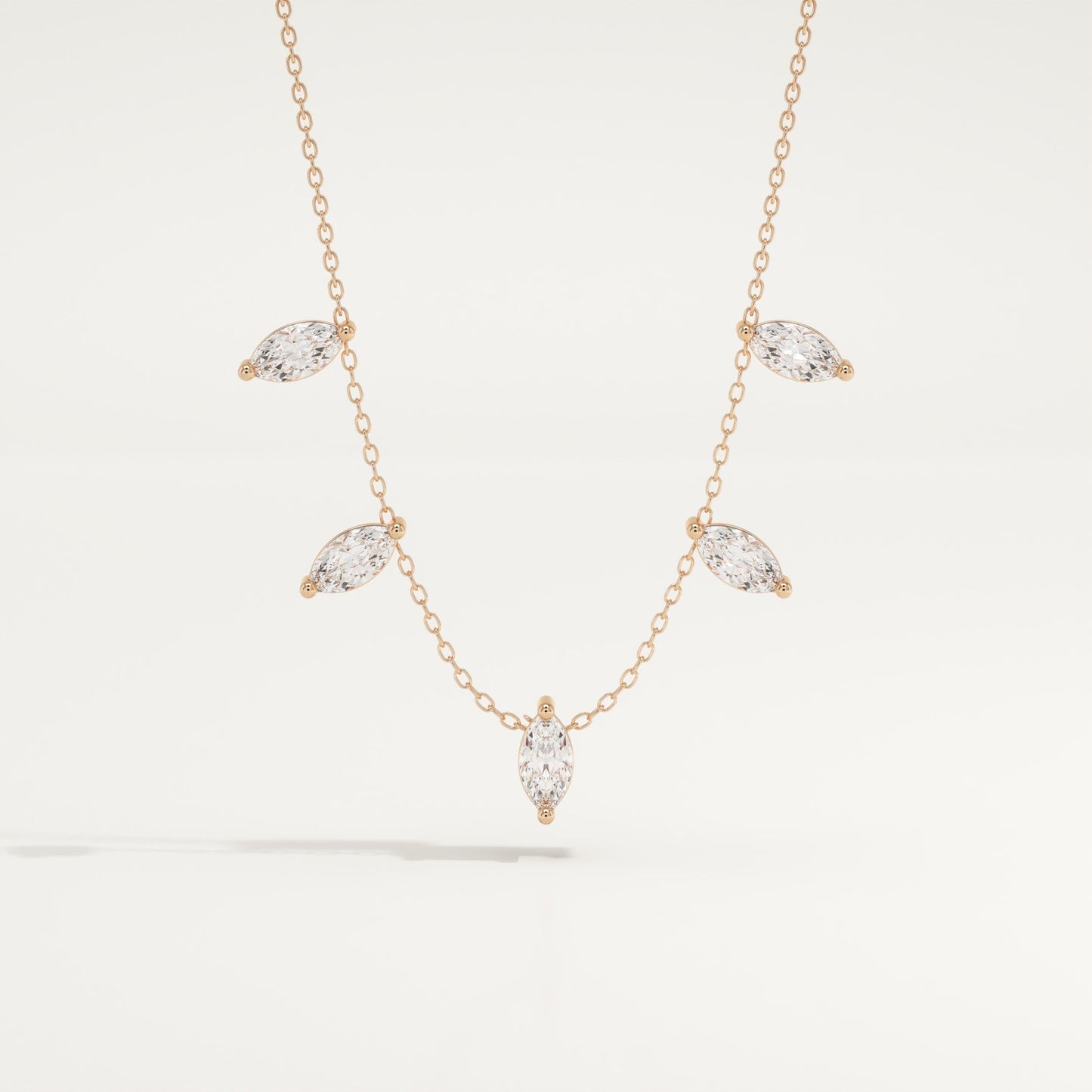 0.88 TCW Marquise Lab-Grown Diamond Charm Necklace