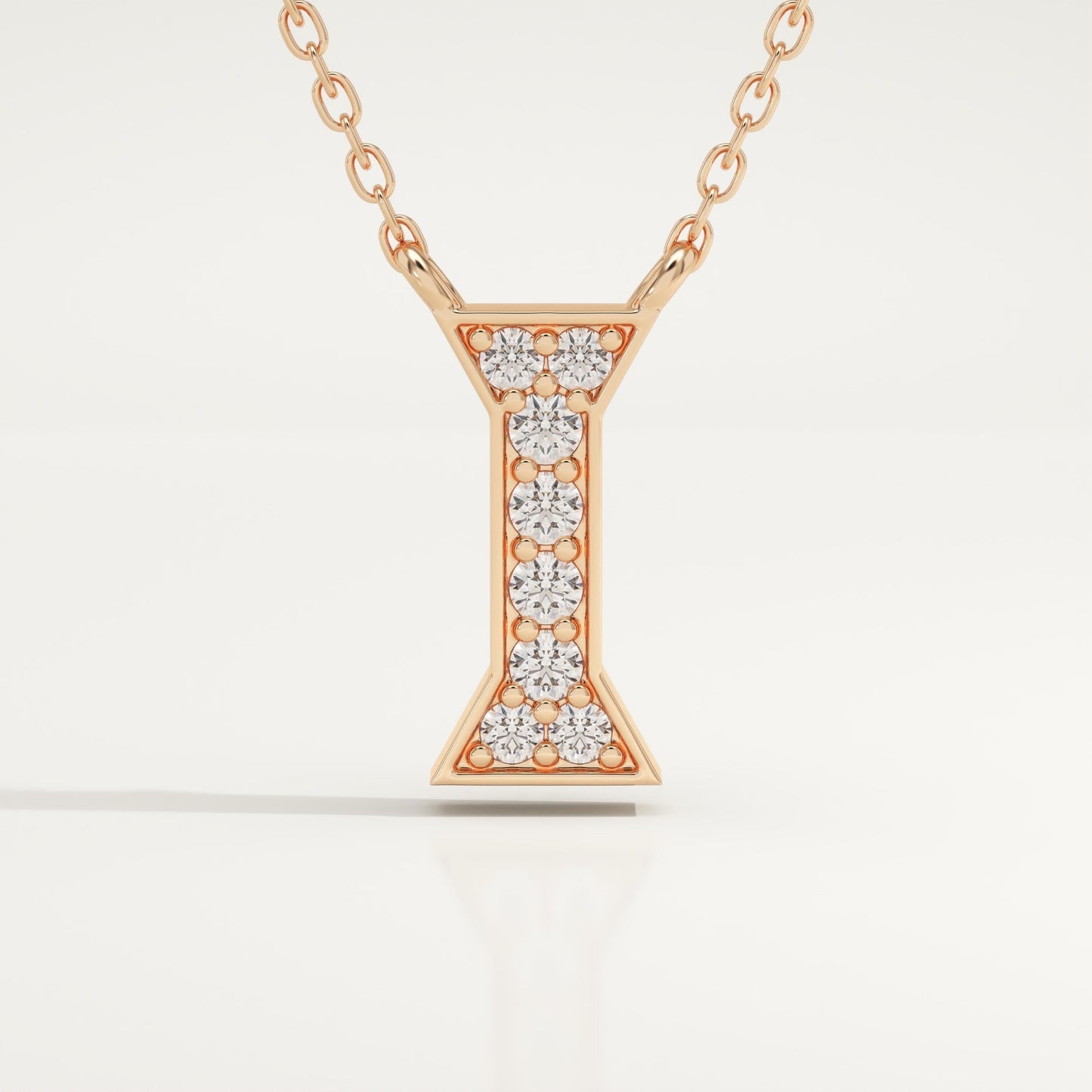 0.083 TCW Round Lab-Grown Diamond I Initial Necklace
