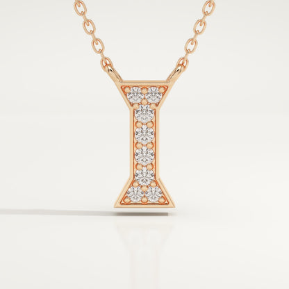 0.083 TCW Round Lab-Grown Diamond I Initial Necklace