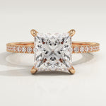 2.0 CT Princess Cut Pave Lab-Grown Diamond Engagement Ring