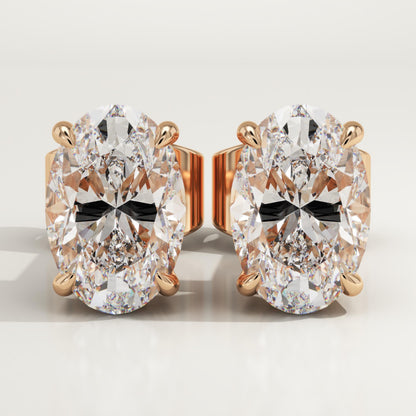 1 TCW Oval Lab-Grown Diamond Stud Earrings