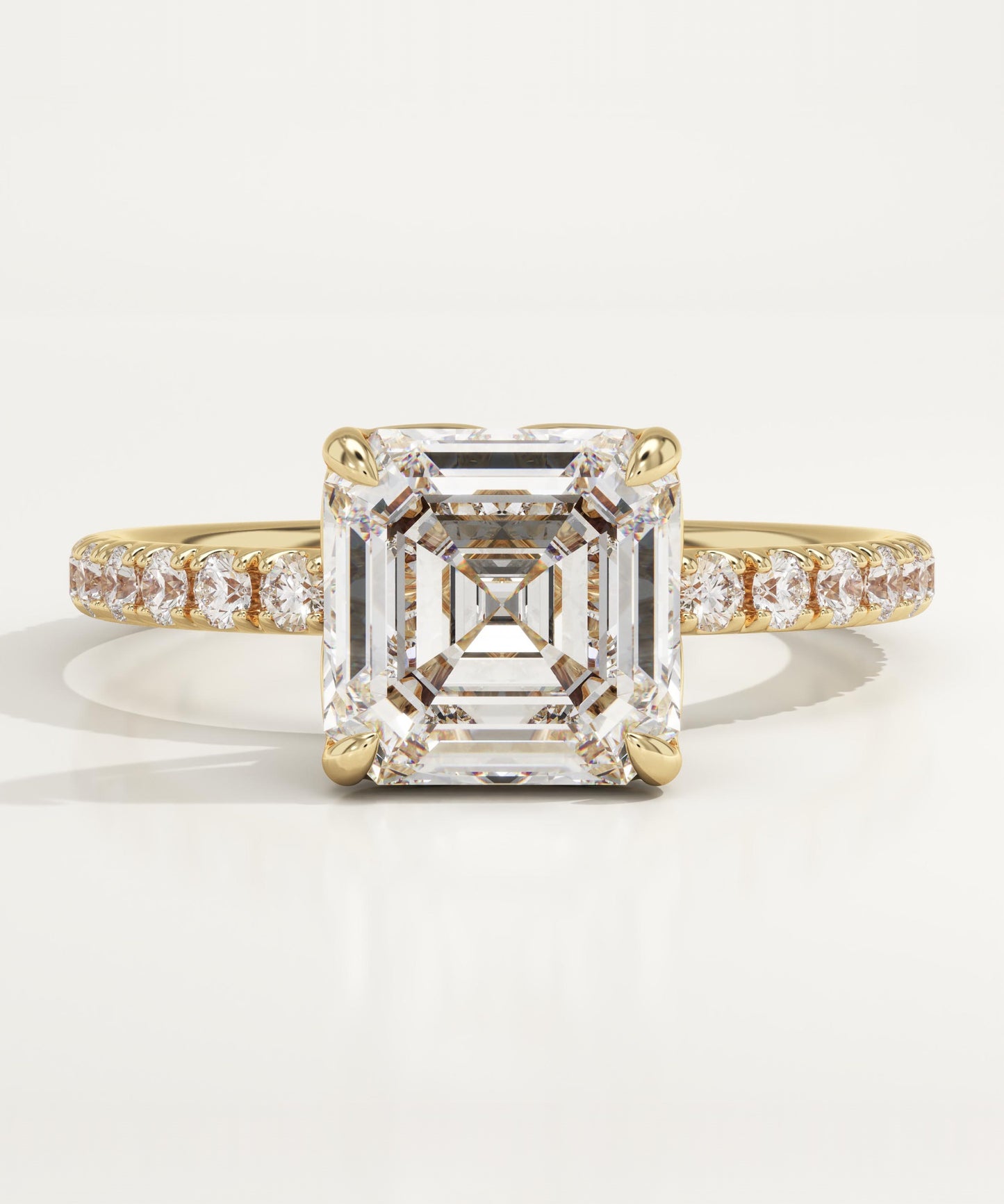 Asscher Cut Pave Lab-Grown Diamond Engagement Ring