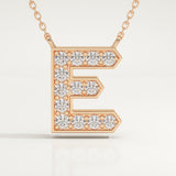 0.385 TCW Round Lab-Grown Diamond E Initial Necklace
